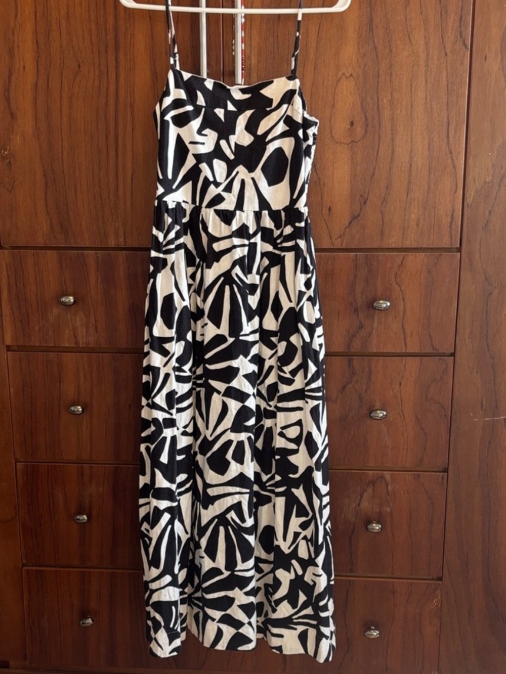 {Rachel Zoe} Black and White Summer Midi Dress